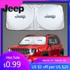 For Jeep Car Windshield Sunshade UV Protection Cover Car Accessories For Jeep Grand Cherokee Wrangler JK Gladiator Compass Re