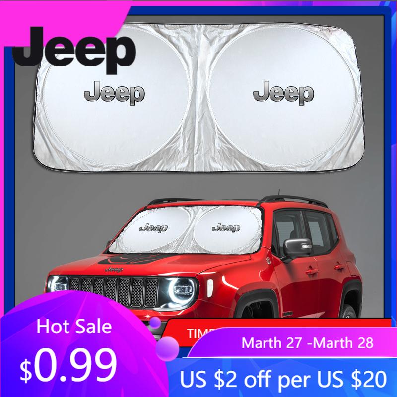 Per Jeep Parasole Parabrezza Auto Copertura Protezione UV Accessori Auto Per Jeep Grand Cherokee Wrangler JK Gladiator Compass Re