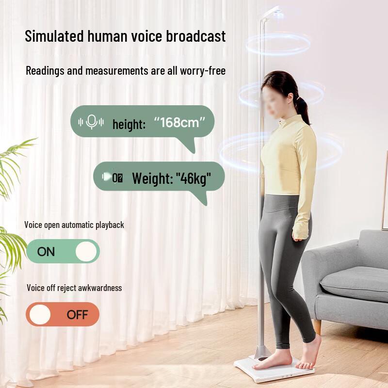 Light Luxury Bluetooth Ultrasonic Height and Weight Scale