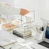 Stapelbarer, durchsichtiger Organizer aus Kunststoff, transparenter Tischaufbewahrungsständer für Make-up, Küchenutensilien