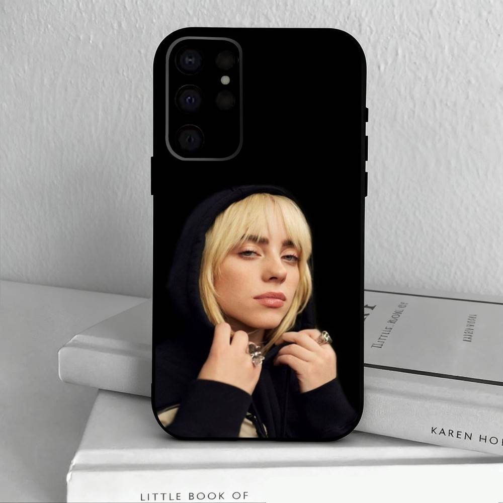 Singer B-Billie E-Eilish-H Phone Case For Samsung S25,24,23,22,30,21,10,9,Ultra,Plus,Lite,FE,4,5 G Soft Black Case