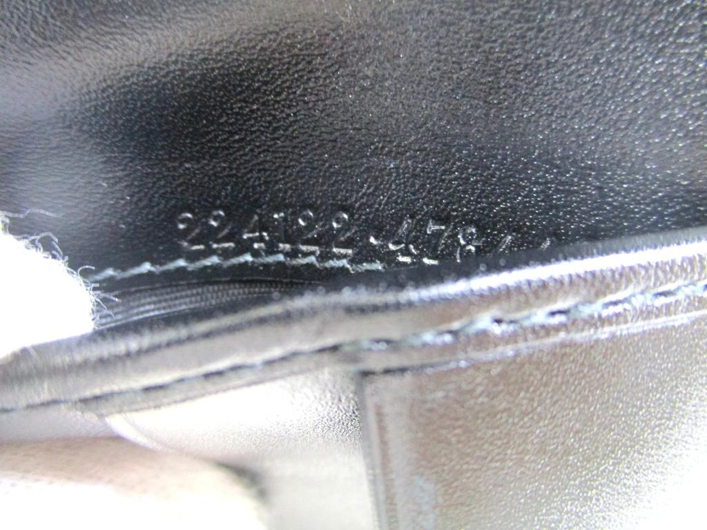 Authentisches GUCCI Imprimee Schwarzes Beschichtetes Canvas Leder Bifold Geldbörse #a770 Aufgearbeitet