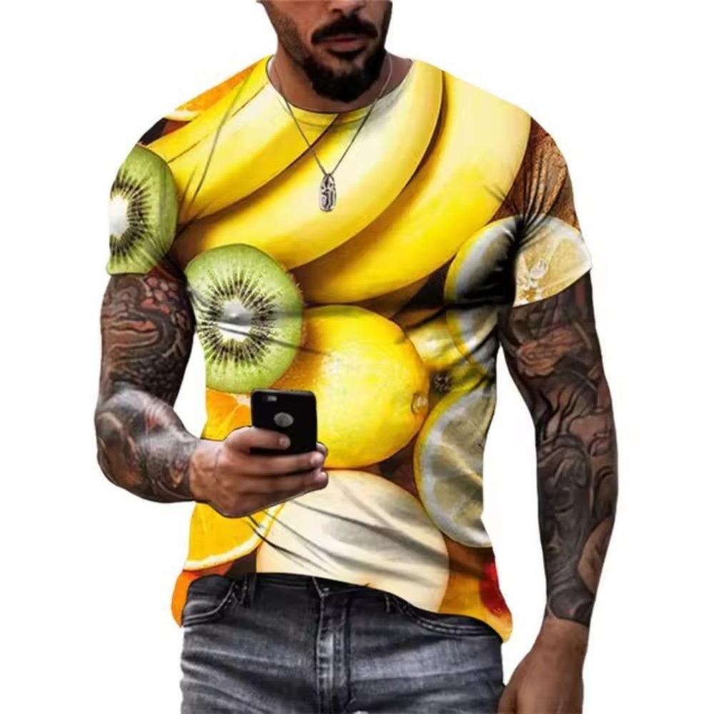 3D digital printing teen men's short-sleeve top, multifunctional and breathable