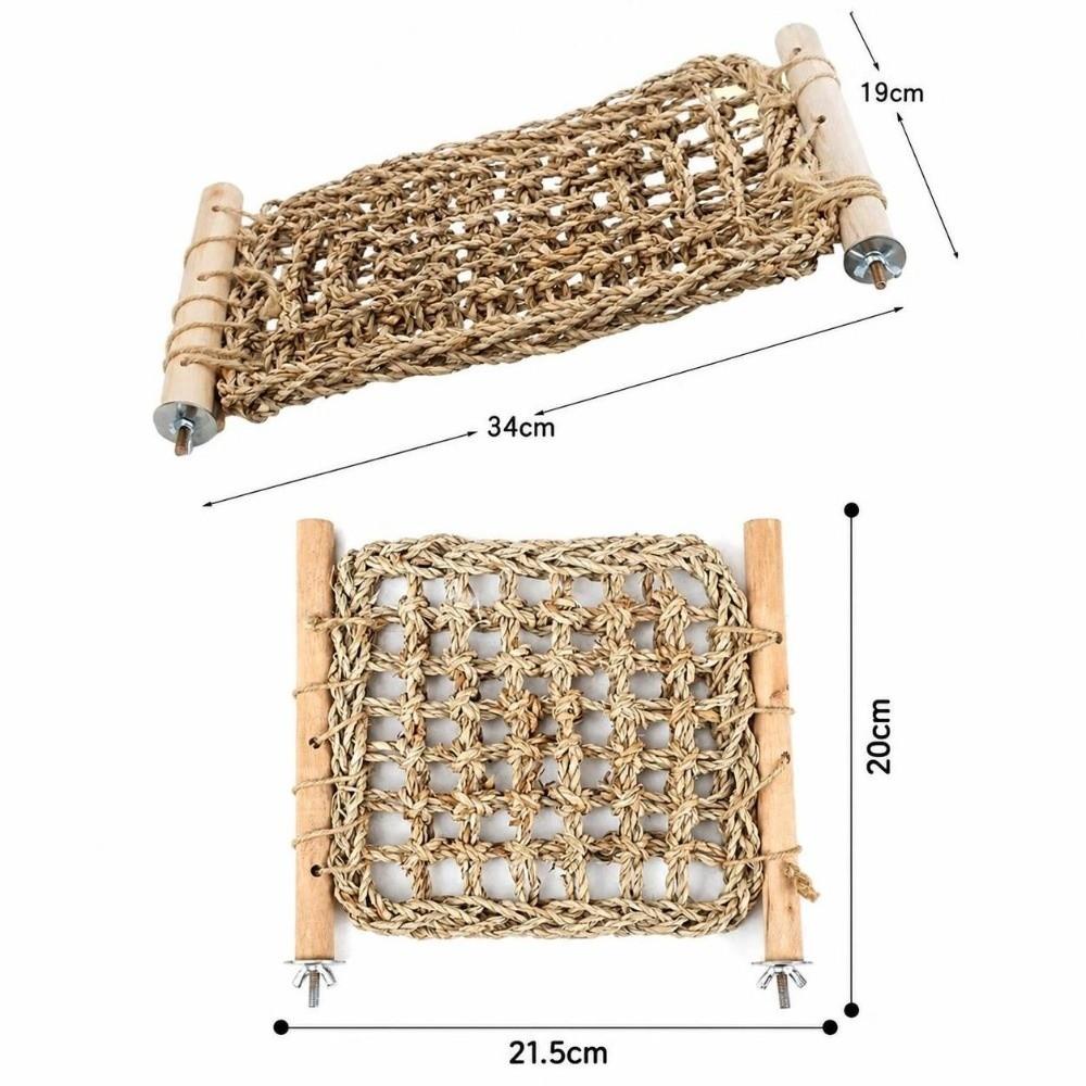 Breathable Bird Climbing Rope Ladder Hand Woven Foraging Mat Toy Macaws Finches Parakeet Budgie
