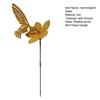 Rusty Hummingbird Flower Garden Stake Weather-proof Metal Outdoor Yard Lawn Patio Pathway Iron Floral Bird Stake Decoration Ornament