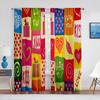 Doodle Hearts In Squares Romance Design  Chiffon Sheer Voile Curtains for Living Room Bedroom Decor Window Tulle Curtains Drapes