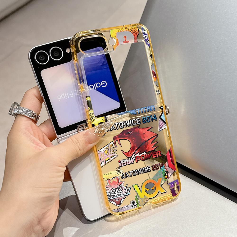 

Hot Fashion Game CS Clear GO Metal Connector Phone Case for Samsung Galaxy Z Flip3 Flip4 Flip5 Flip6 Flip7 Candy Color Soft TPU Samsung Z Flip5 5G