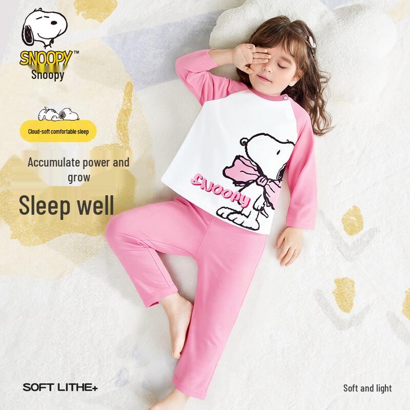 Snoopy Girls  Cotton Long Sleeve Pajama Set 110