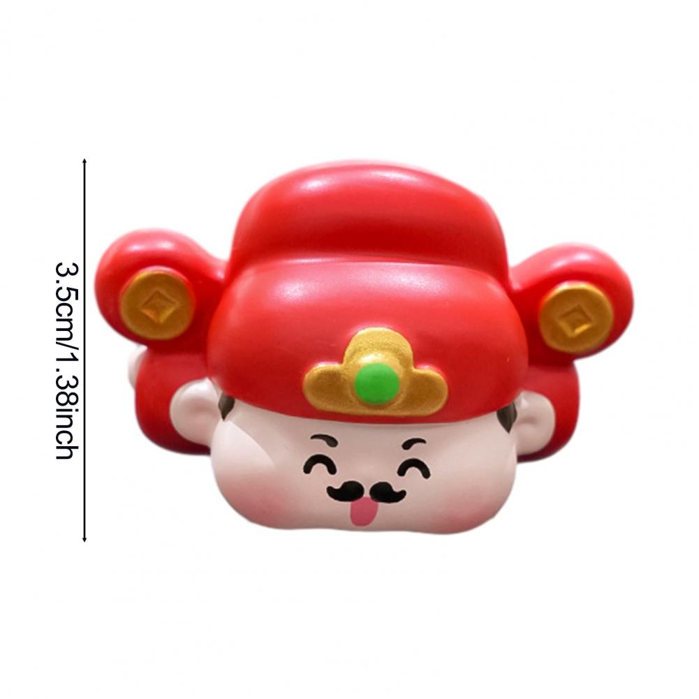 1/4Pcs God Of Wealth Figurine Computer Monitor Decor Cartoon Chinese Immortals Statue Resin Sculpture Car Dashboard Ornament