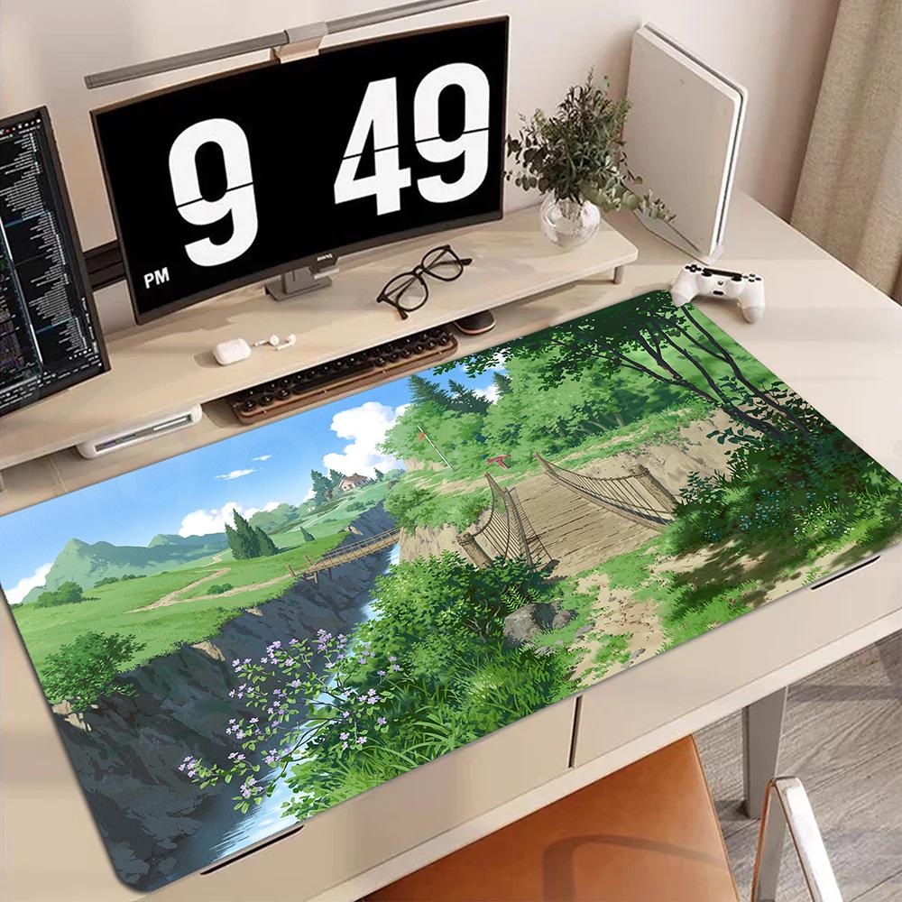 Urban Scenery Design Mouse Pads Anime Desk Mat High Quality Rubber Anime Gamer Mat  Computer Desk Table Mat for Office and Game