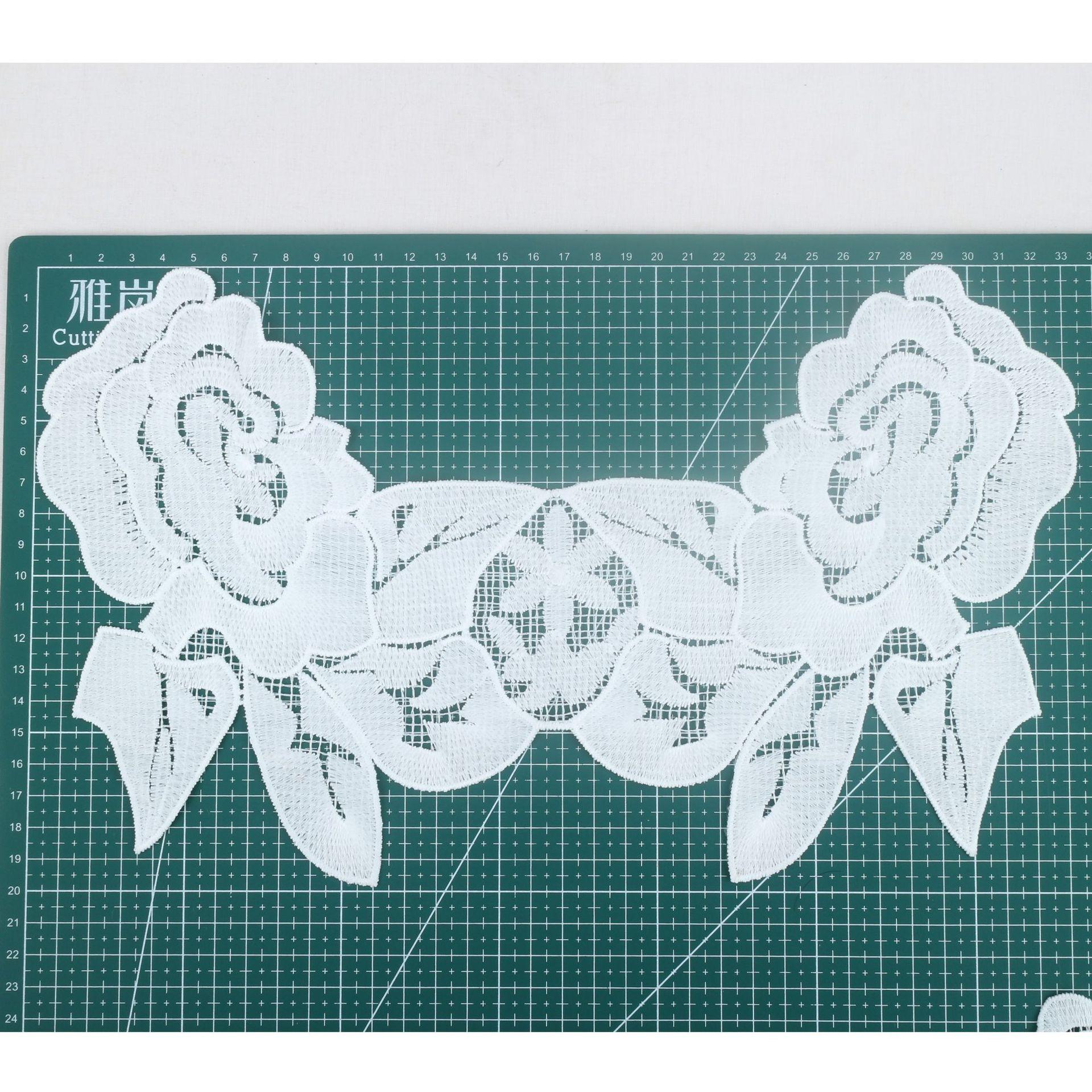 Молочный шелк Водорастворимый Накладной воротник Пара воротников DIY Аксессуары для одежды Полый Вышитый воротник Цветок XX979