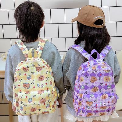School Bag  New School Bag Kapibara Boys and Girls Cute Cartoon Backpack