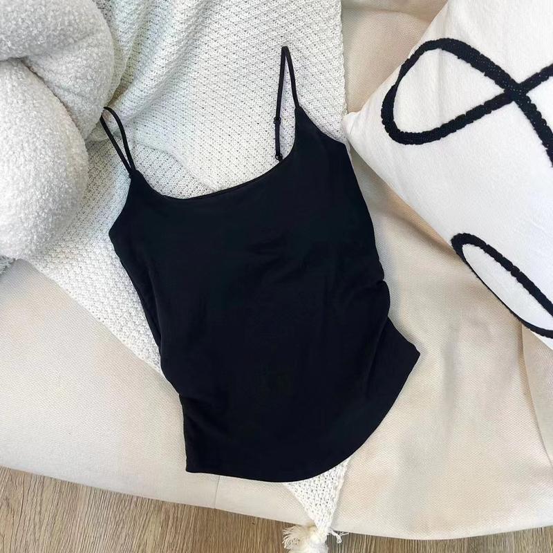 

Женская майка-топ с открытой спиной, регулируемые бретели, с нагрудной подкладкой чёрный