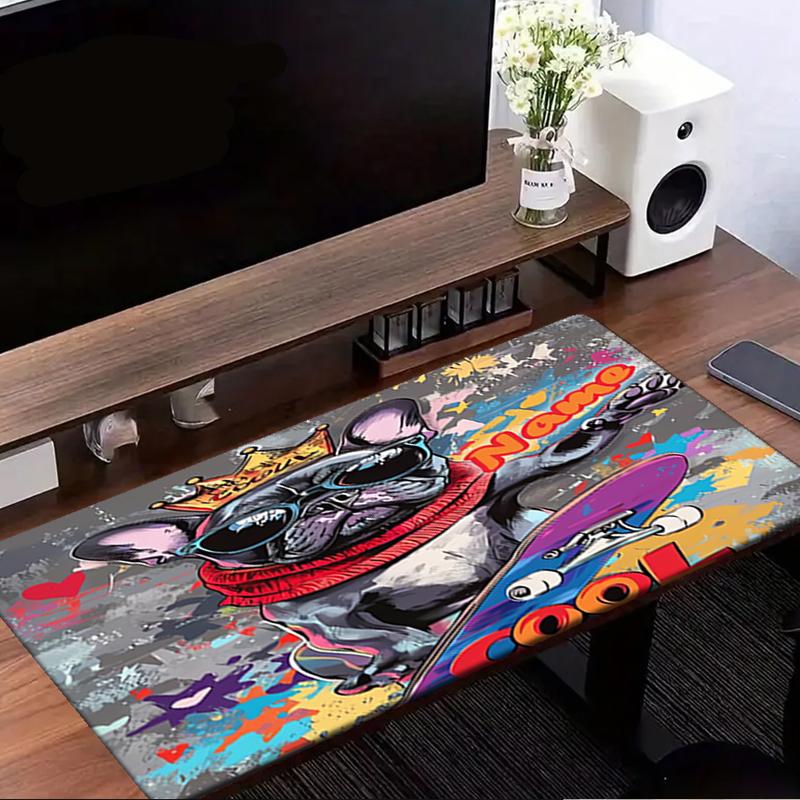 1PC Custom Name Royal Bulldog Skate Style Mouse Pad, Keyboard and Mouse Desk Pad, for Computer Notebook Birthday Gift For Any Room Or Office