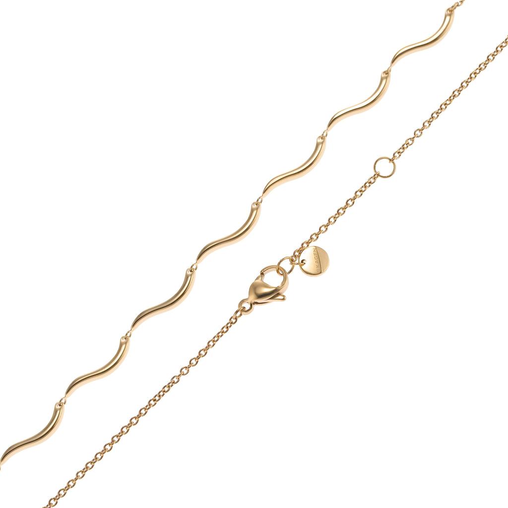 WAVE Gold Tone Stainless Steel Chain SKJ1746710 [Skagen] Women's Necklace,