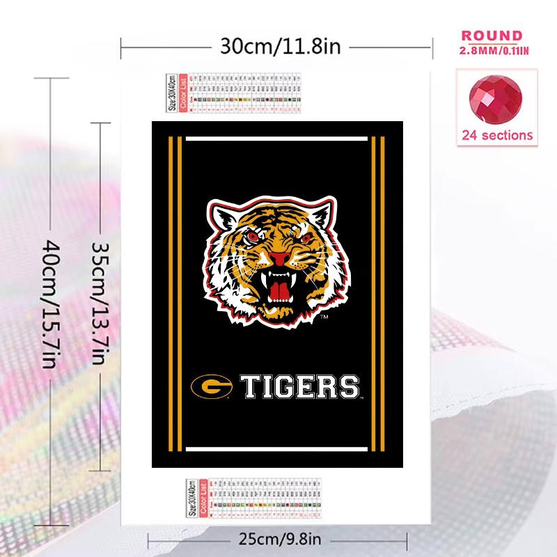 Grambling State Tigers 100% Round Full Drill 5D DIY Diamond Painting Embroidery Cross Stitch Rhinestone Décor