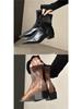 Women's Chunky Heel Pointed Toe Ankle Boots - Slimming Soft Leather for Spring/Autumn Fashion