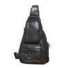 Men'S Leather Close-Fitting Breast Bag, First-Layer Cowhide Cycling Crossbody Backpack, Multi-Functional Shoulder Mobile Phone Bag