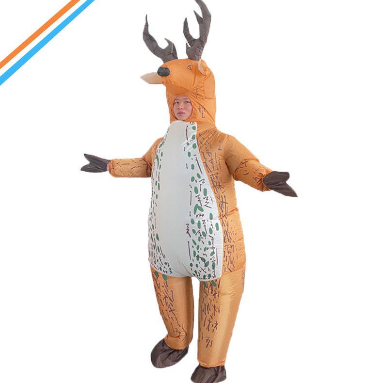 Reindeer & Gingerbread Man Inflatable Santa Costume for Christmas Party Stage Props