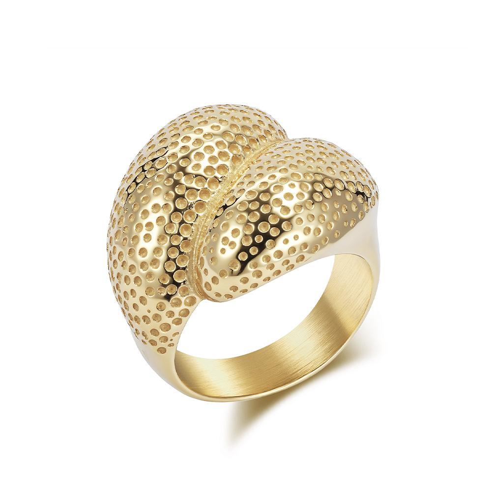 

202518K Gold-plated Fashionable and Exquisite Women s Hammer Patterned Ring 6