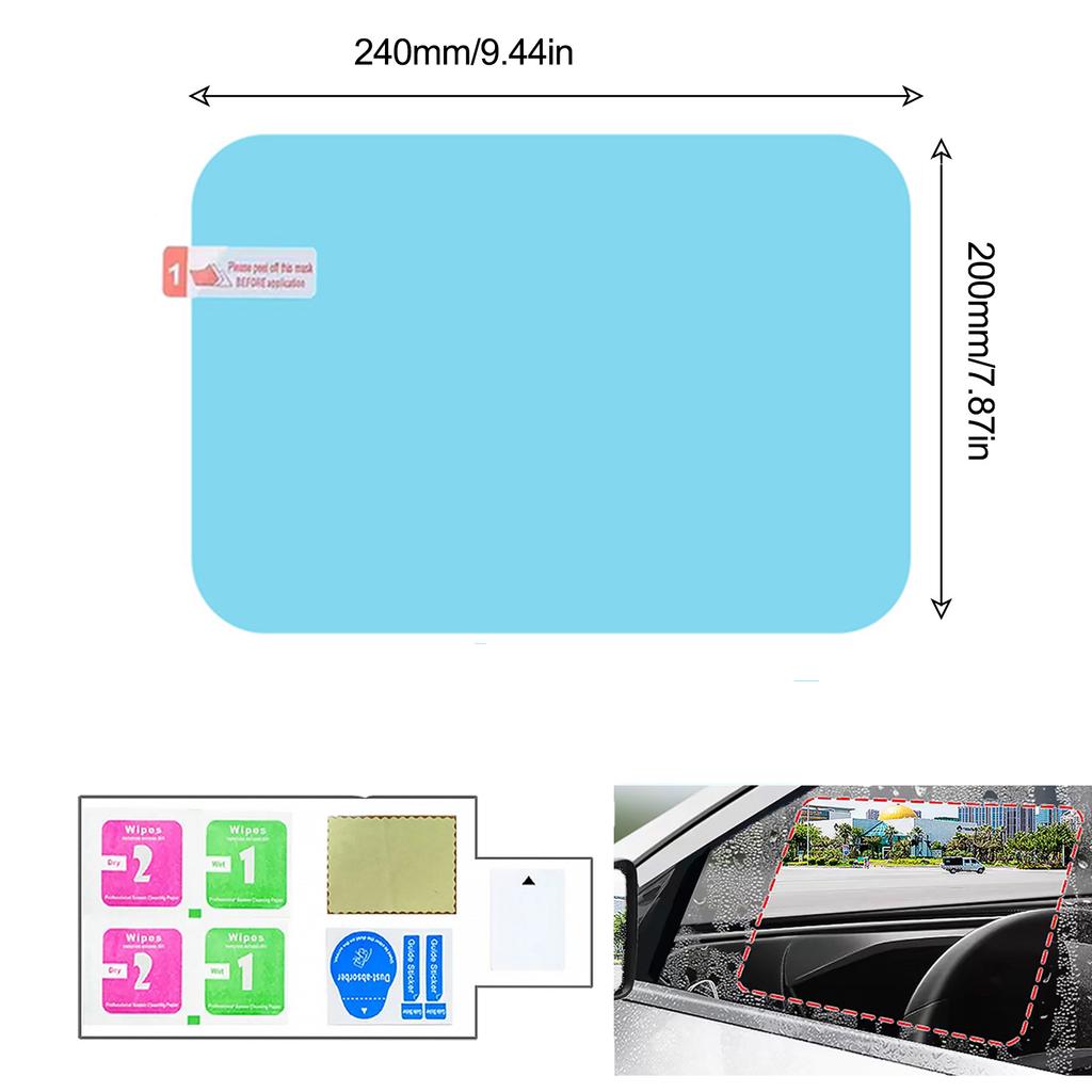 Car Side Rearview Mirror Sticker Rainproof Anti Fog Film Cover Clear Window Waterproof Bathroom Truck Hydrophobic SUV Rainy Day