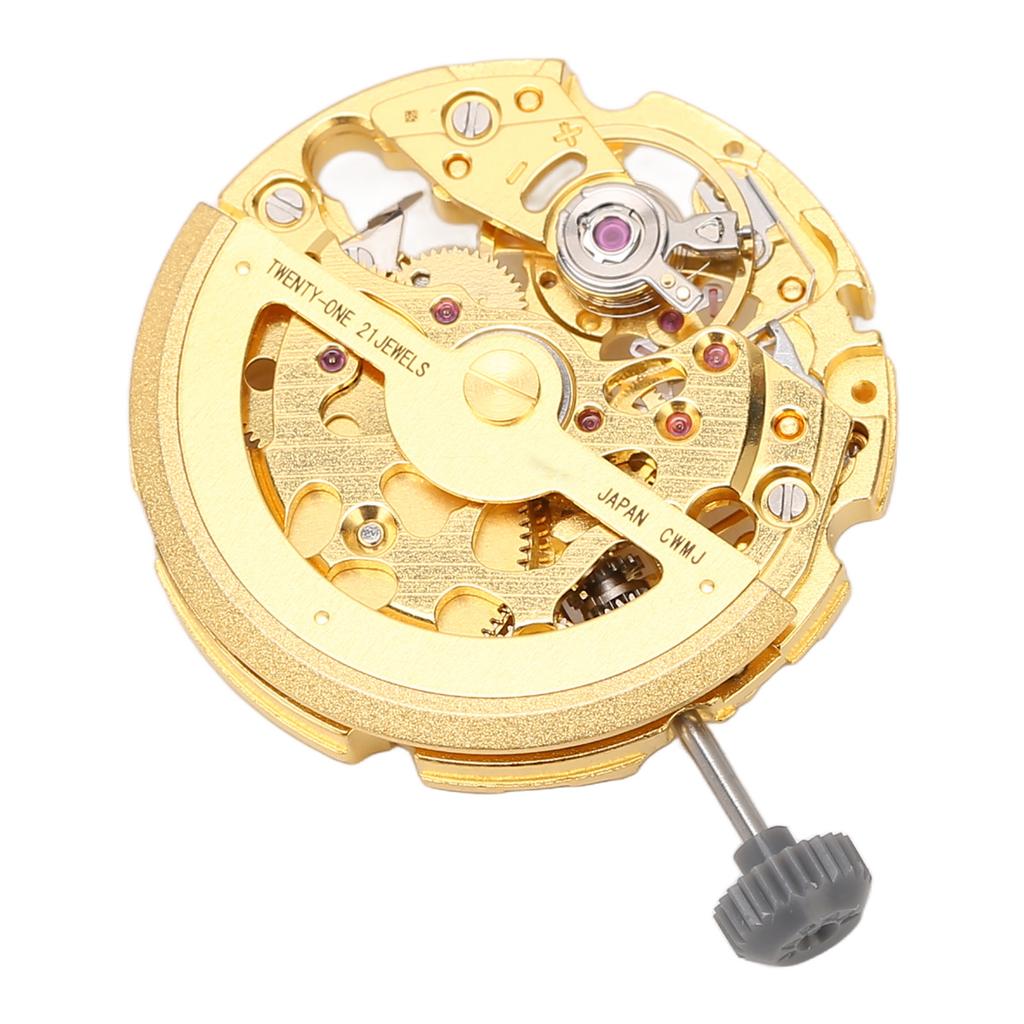 8N24 Watch Movement Golden Alloy Automatic Hollow Out Watch Replacement Movement Part