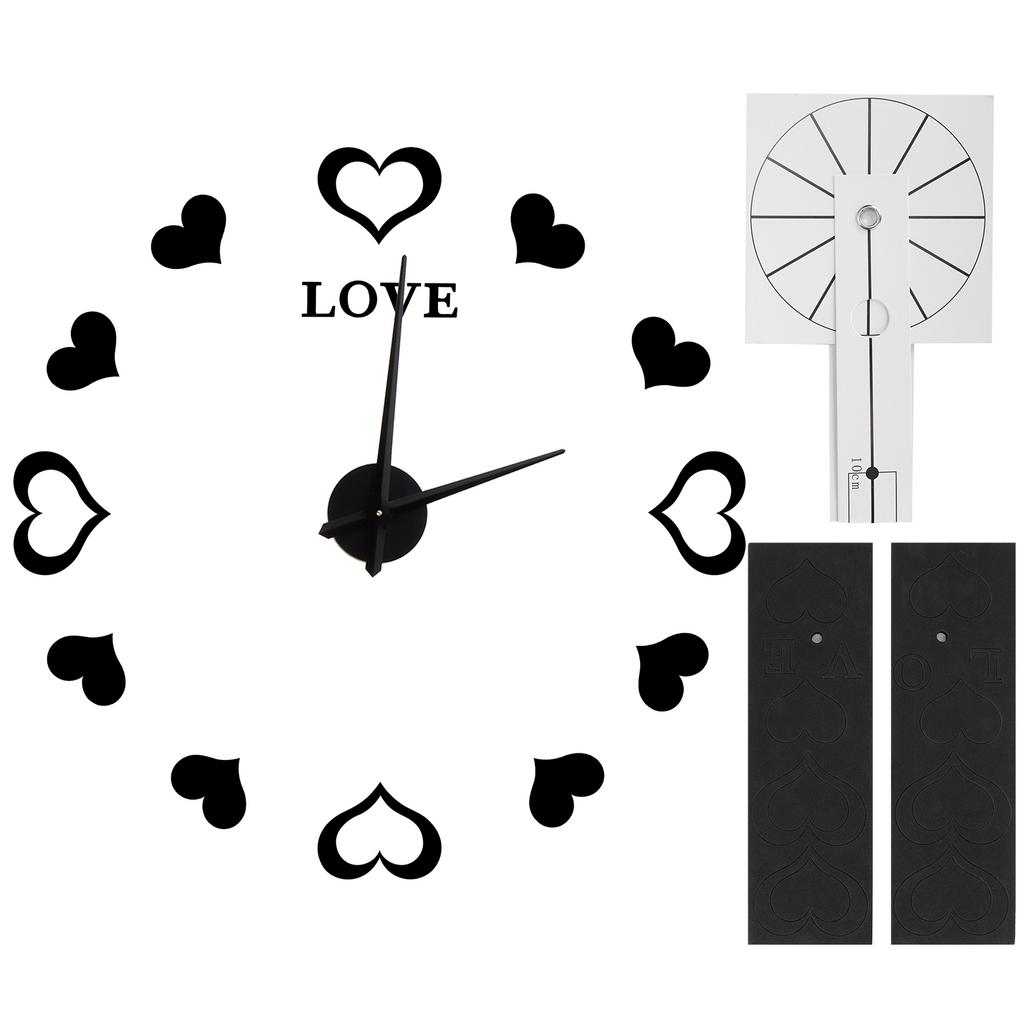 Innovative DIY Wanduhr Acryl Spiegeloberfläche Wandaufkleber Uhr für HeimdekorationSchwarz