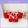 Charming Red Pearl Handbag For Girls Adorable Small Shoulder Bag For Kids