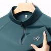 Premium Reißverschluss Stehkragen Herren Langarm T-Shirt Bedrucktes Lässiges Sport-Poloshirt Und Badezimmerkleidung