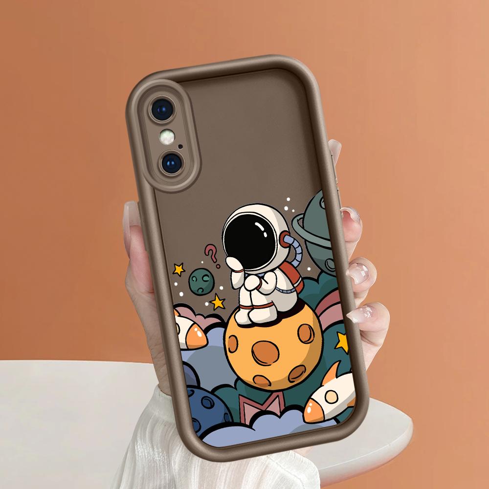 Čtvercový kryt na telefon Creative Space Astronaut pro Realme OPPO Reno VIVO Infinix Tecno Oneplus Full Cover pro fotoaparát nárazuvzdorné pryžové pouzdro