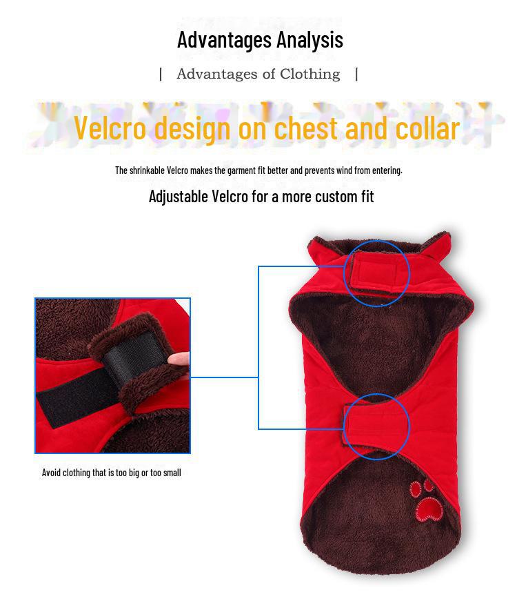 Meiqi Winter Reflective Pet Clothes for Large Dogs
