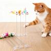 1/5PC Suction Cup Spring Mouse Cartoon Pet Cat Toy Stick Feather Rod Mouse Toy with Mini Bell Cat Catcher Teaser Interactive Cat