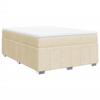 Maison Exclusive - Sommier à lattes de lit avec matelas Crème 140x200 cm Tissu