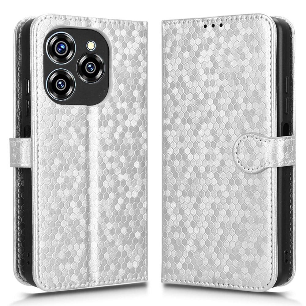 For Oukitel C50 Wallet Case Dot Pattern Imprint PU Leather Phone Cover