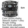 5pcs Evil Eye Wing Star Diy Braided Punk Style Bracelet Set Featuring Pu Leather And Beads