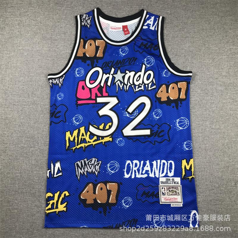Amerikanisches Trikot Lakers Knicks Magic Speziell Retro-Stil Trend Sport und Freizeit Graffiti Camouflage Basketballtrikot Herren