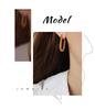 European & American U-Shaped Long Plaid Earrings, Gold-Plated Titanium Steel, Colorfast Jewelry for Women