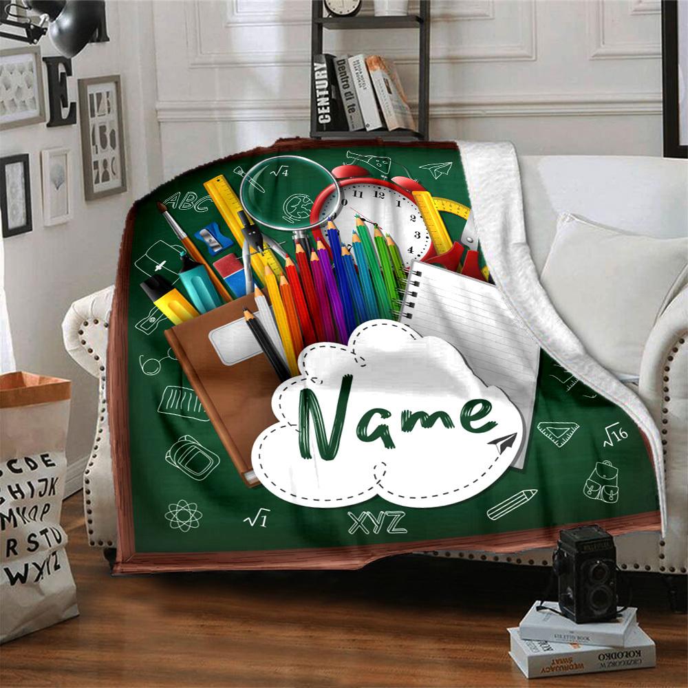 School Supplies Theme Home Customized Blankets Comfortable Soft Lightweight Multiseasonal Blanket For Picnics Sofas Offices Beds Living Rooms Perfect