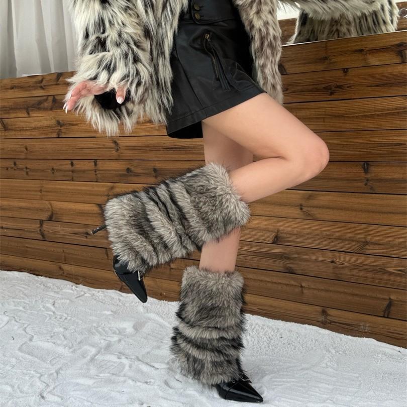 Niche Mao Mao Warm Fashion High Heel Boots Women's 2025 Autumn and Winter Pointed Pants Boots High Boots Women's Boots Snow Boots