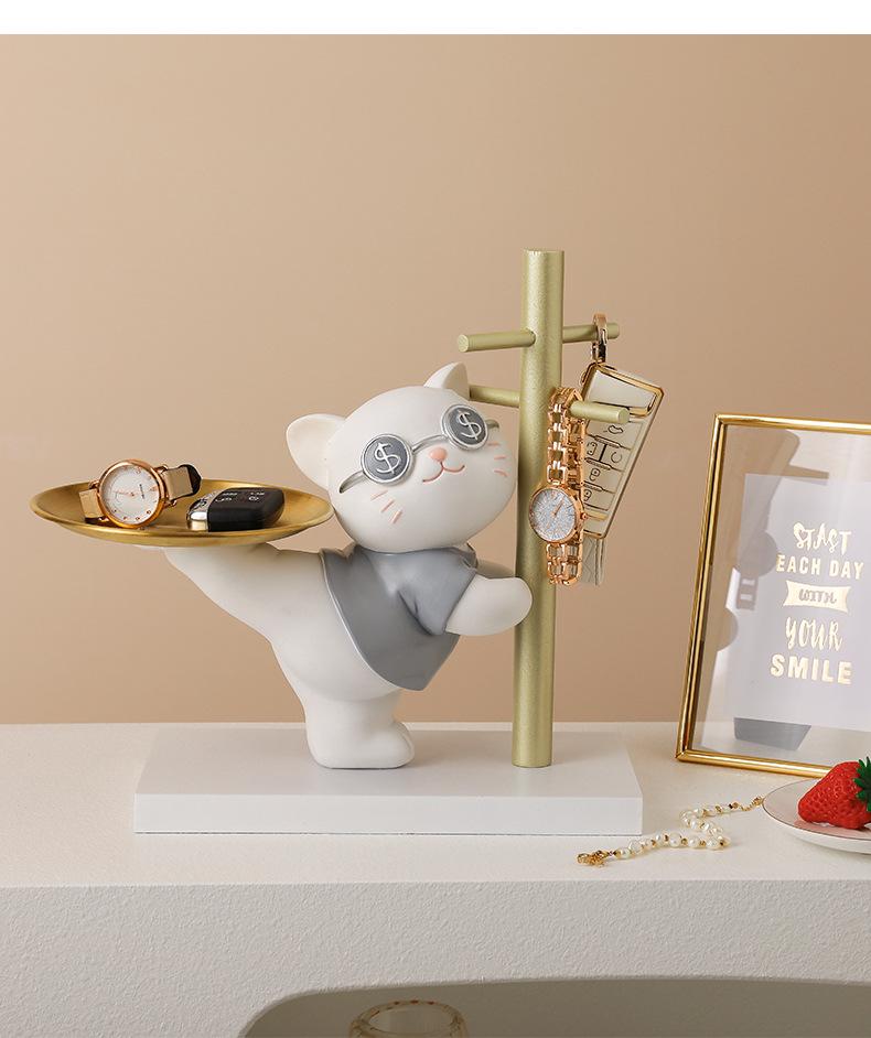 Cat Key Holder Decor – Living Room Tray & New Home Gift