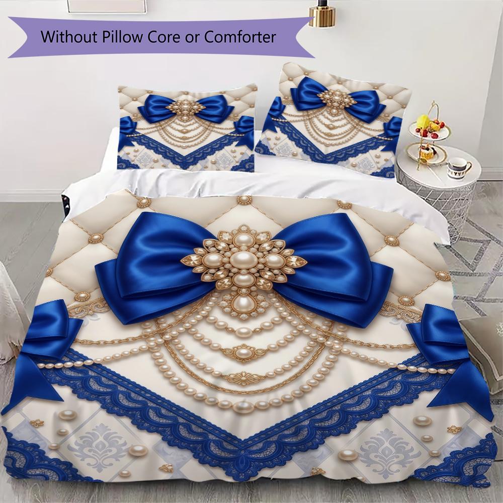 Baroque Gold Icon Pattern Bedding Uilt Set Uilt Cover Pillowcase Home Decoration Birthday Gift (1 * Duvet Cover + 2 * Pillowcase Without Core)