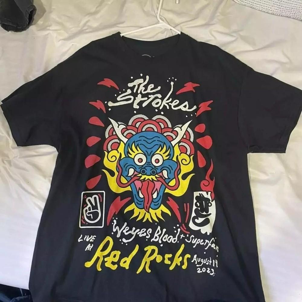 

The Strokes Концерт в Red Rocks Черная футболка унисекс с коротким рукавом S-5XL KH12998 Футболка унисекс XXL