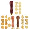 Yousheng Wax Seal Stamp Set Sealing Wax Stamp Heads with Wooden Handle Multiple Patterns Wax Seal Stamp Set for Letter Greeting Cards Gifts Decoration