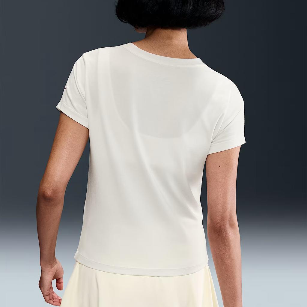 Nike Slam Round Neck Comfortable Slim Fit Short Sleeve T-Shirt Women Tops Light-Ivory HJ3817-110