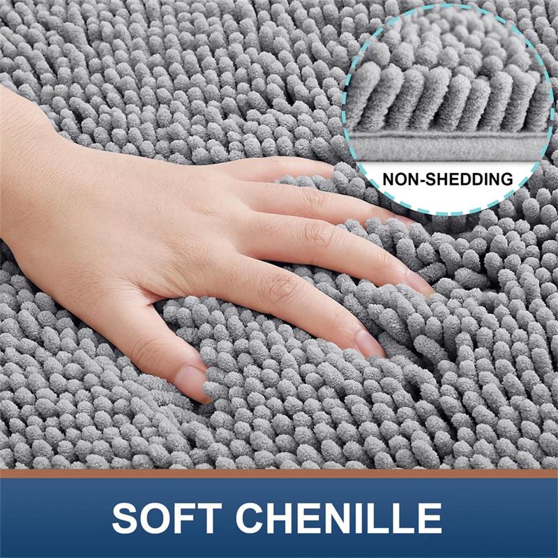 1 PCS Bathroom Rug Mat Non Slip Quick Dry Bath Mats Extra Thick and Super Absorbent Bath Rugs Microfiber Chenille Shower Carpet