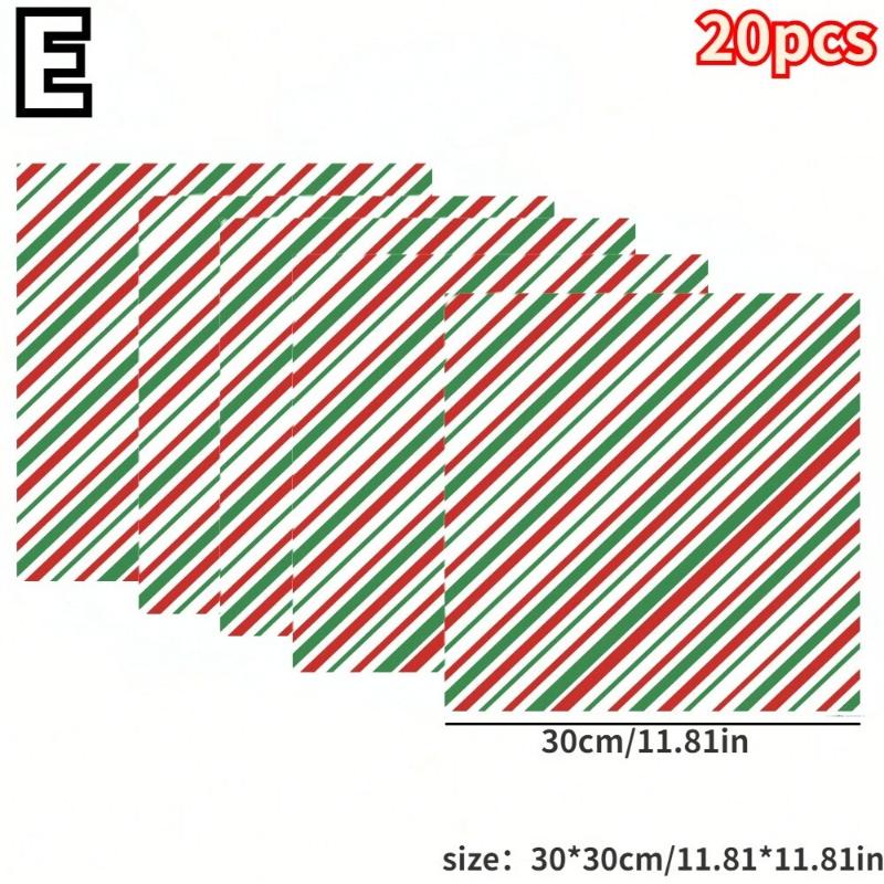 

20Pcs Christmas Grease Resistant Food Wrapping Paper Anti-Oil Wrappers for Sandwiches Hamburgers Fried Chicken Tray Liners