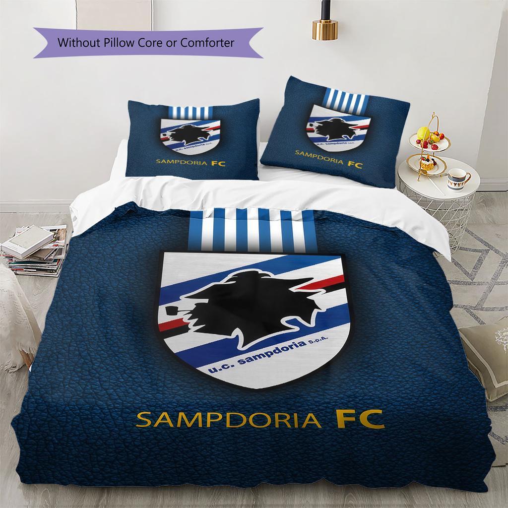U.C. Sampdoria Bedding Quilt Set Quilt Cover Pillowcase Home Decoration Birthday Gift (1 * Duvet Cover + 2 * Pillowcase, Without Core)