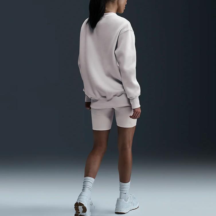 Nike Sportswear Phoenix Casual Comfortable Loose Fit Long Sleeve Sweatshirt Women tops Light-Raw-Umber Sail DQ5734-104