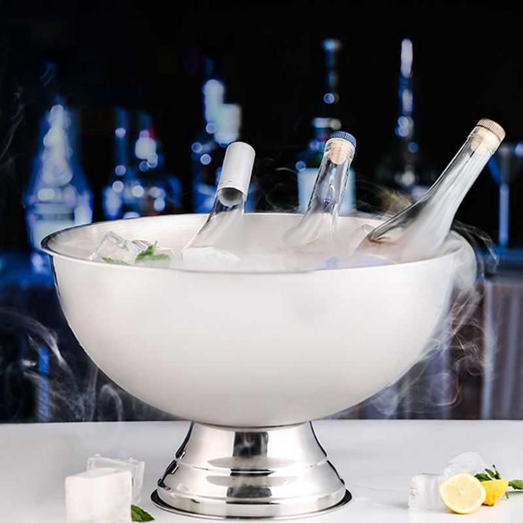 13.5L Large Capacity Champagne Chiller Bucket Parties Chilling Cooling Barrel Portable Stainless Steel Ice Bucket