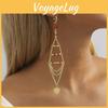 Glamorous Gold 2023 Plated Triangle Crystal Heart Tassel Earrings Women For